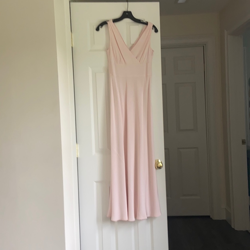 Full length petal pink dress
